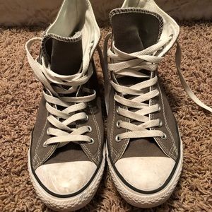 Gray high top converse